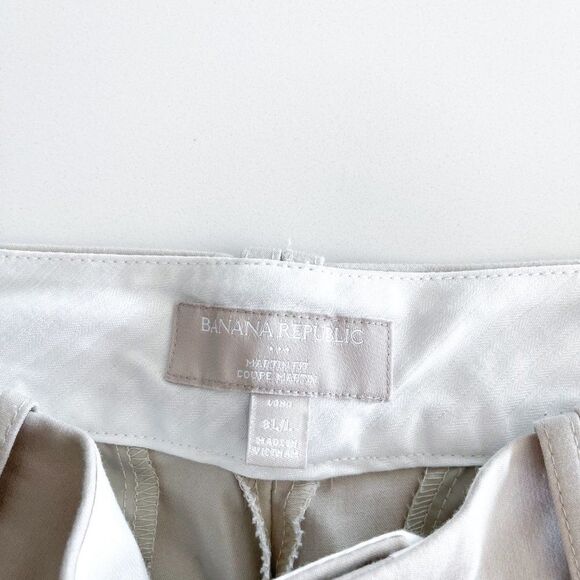 Banana Republic Womens Martin Fit Trouser Pants Stone Beige Size 8L Long - Picture 4 of 10